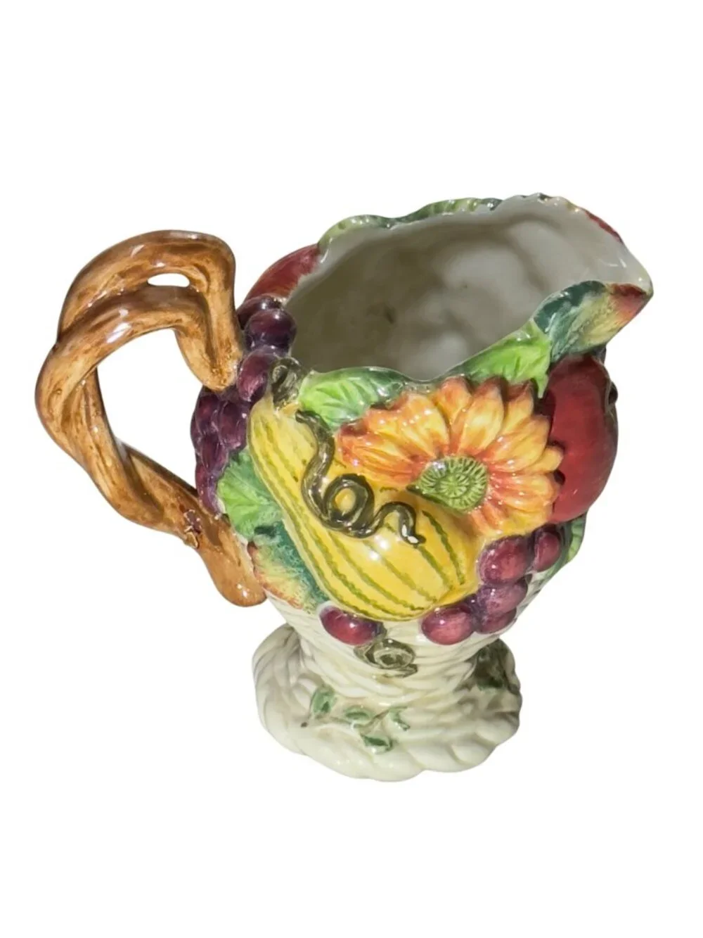 Fitz & Floyd Omnibus 1995 Fruit & Vegetable Ceramic Plate Set & Pitcher
